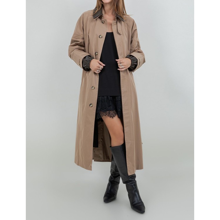 ABRIGO CAMEL BRAUN LARGO FORMAL