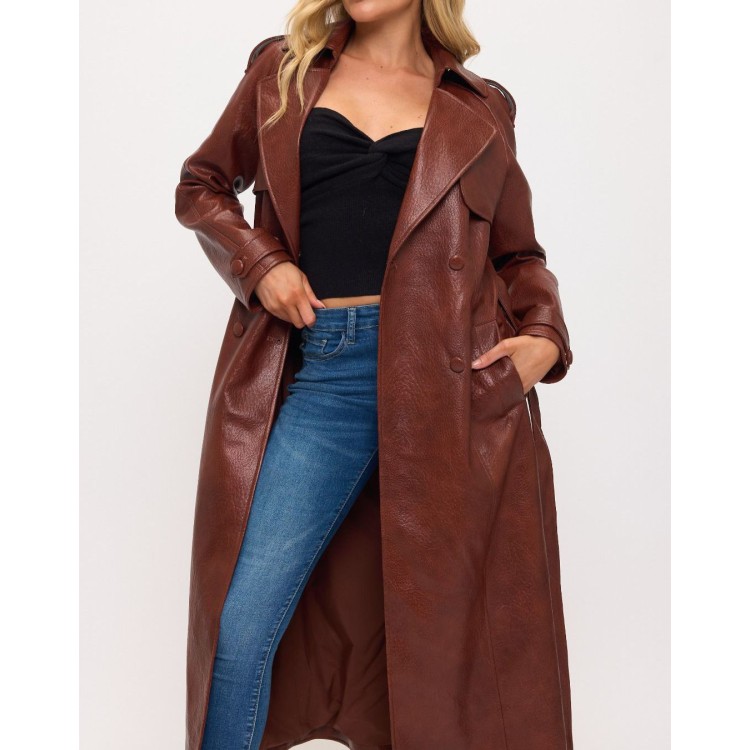 ABRIGO TRENCH VINIPIEL CAMELL