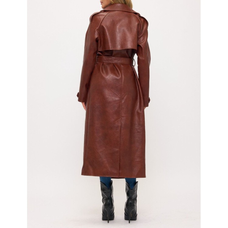 ABRIGO TRENCH VINIPIEL CAMELL