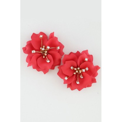 ARETES FLOR ROJA