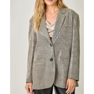 BLAZER CUADROS MOKA LENTEJUELA