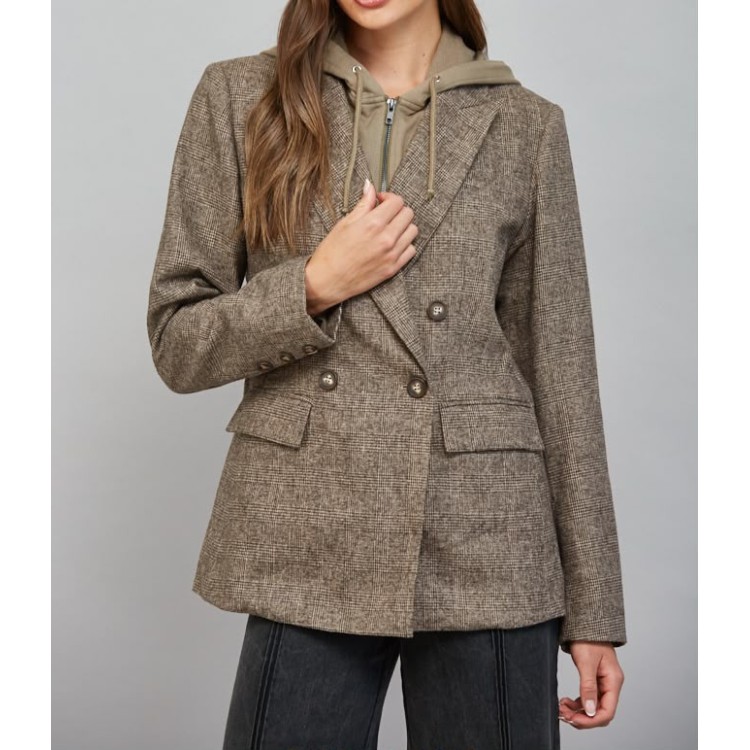 BLAZER CAFE OLIVO TARTAN