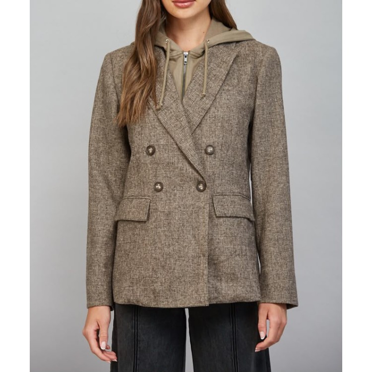 BLAZER CAFE OLIVO TARTAN