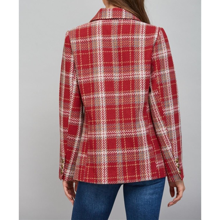 BLAZER ROJO VINTAGE CUADROS