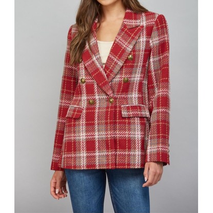BLAZER ROJO VINTAGE CUADROS