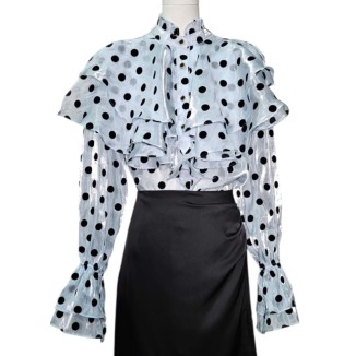 BLUSA AZULPOLKA DOTS
