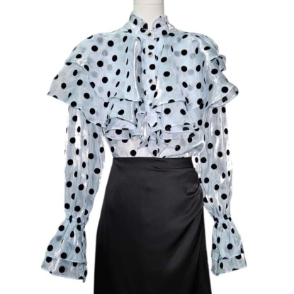 BLUSA AZULPOLKA DOTS