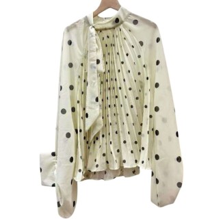 BLUSA GLOBO BEIGE POLKA