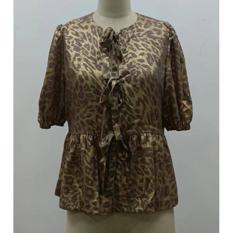 BLUSA MOÑOS SATIN LEOPARDO 