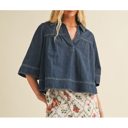 BLUSA DENIM CORTE A