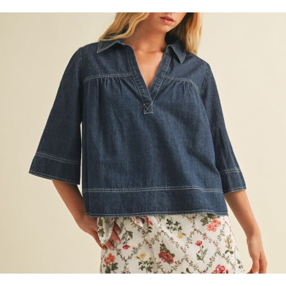 BLUSA DENIM CORTE A