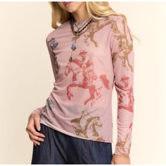 BLUSA MESH MANGA LARGA VUELO