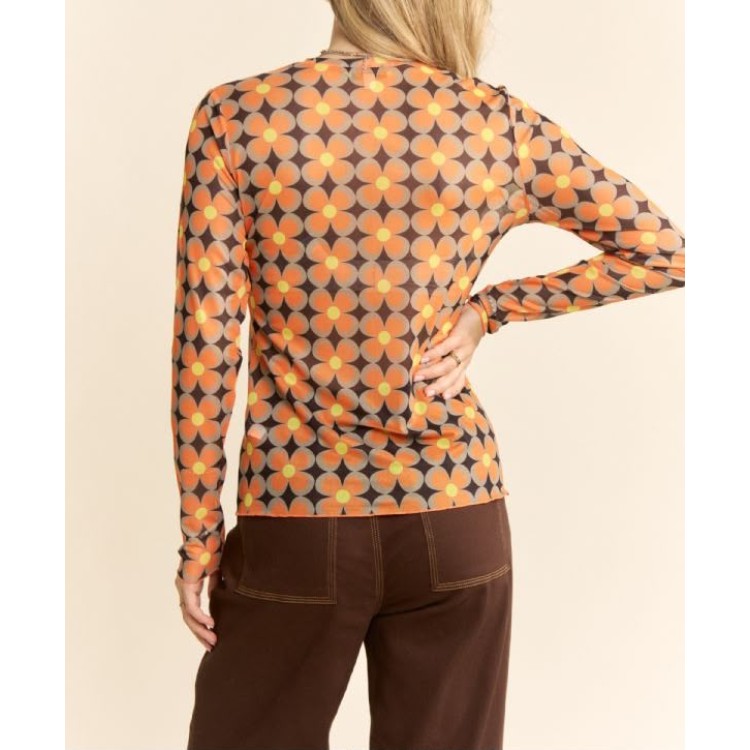 BLUSA CAFE MULTI FLOR MESH