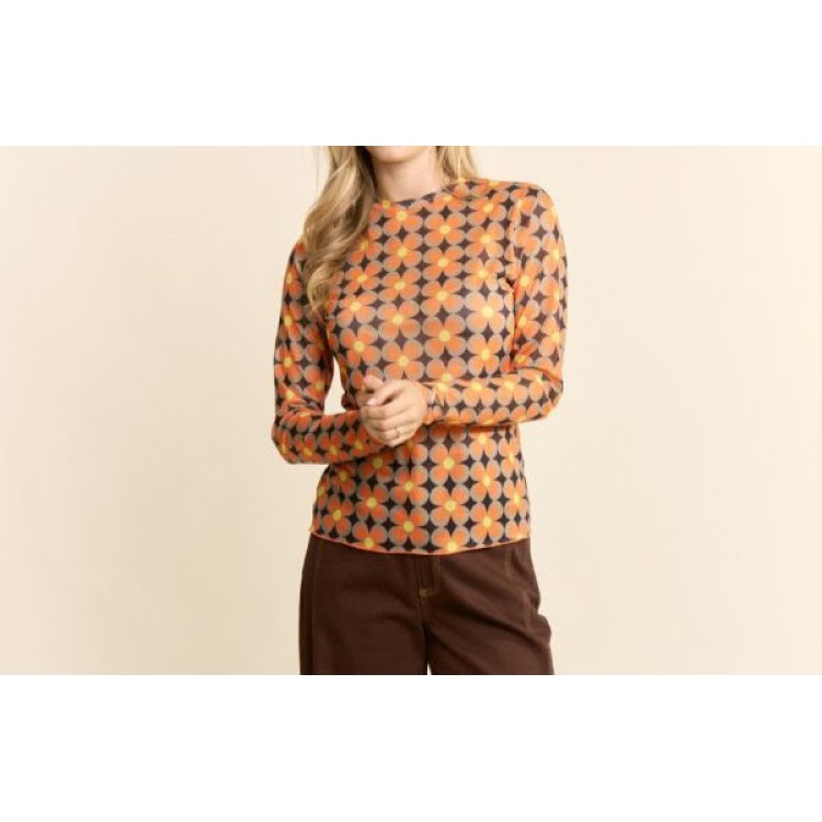 BLUSA CAFE MULTI FLOR MESH