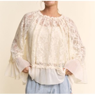 BLUSA ENCAJE CREMA