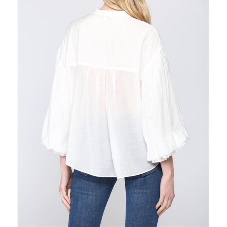 BLUSA BLANCA BOMBACHA