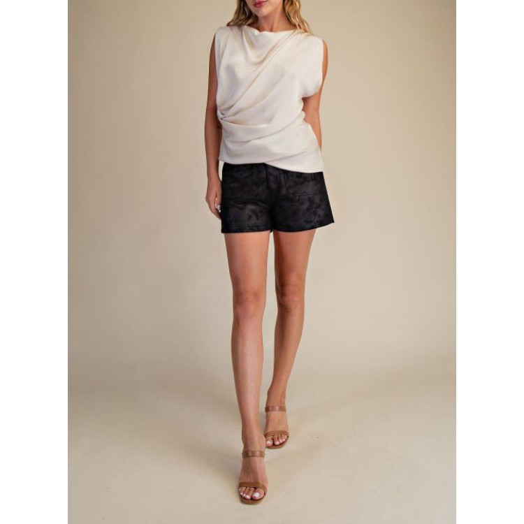 BLUSA PLISADO SATIN BEIGE