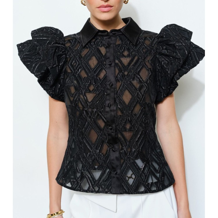 BLUSA MANGA GLOBO NEGRA