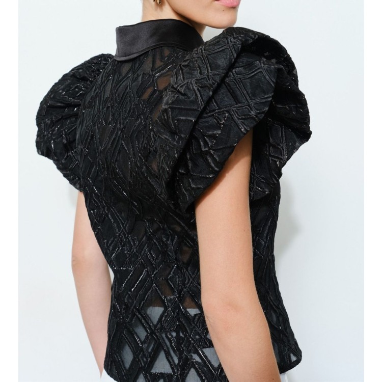 BLUSA MANGA GLOBO NEGRA