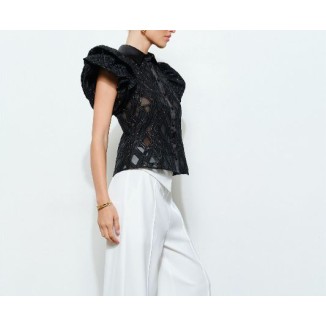 BLUSA MANGA GLOBO NEGRA