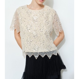 BLUSA BORDADA CHAMPAGNE