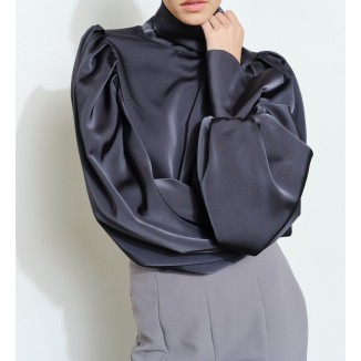 BLUSA SATIN MANGA LARGA INDIGO