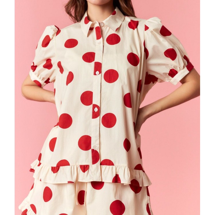 BLUSA POLKA ROJO