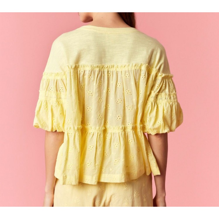 BLUSA ENCAJE VAINILLA