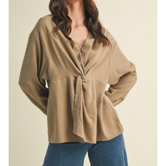 BLUSA CRUZADA TAUPE
