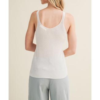 BLUSA DE PUNTO SOLIDA BLANCA