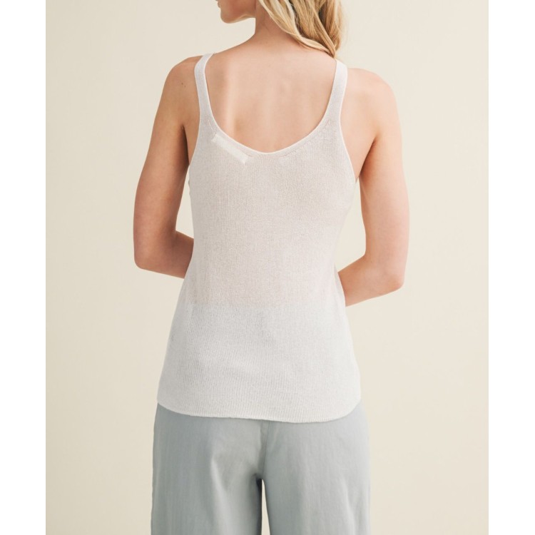 BLUSA DE PUNTO SOLIDA BLANCA