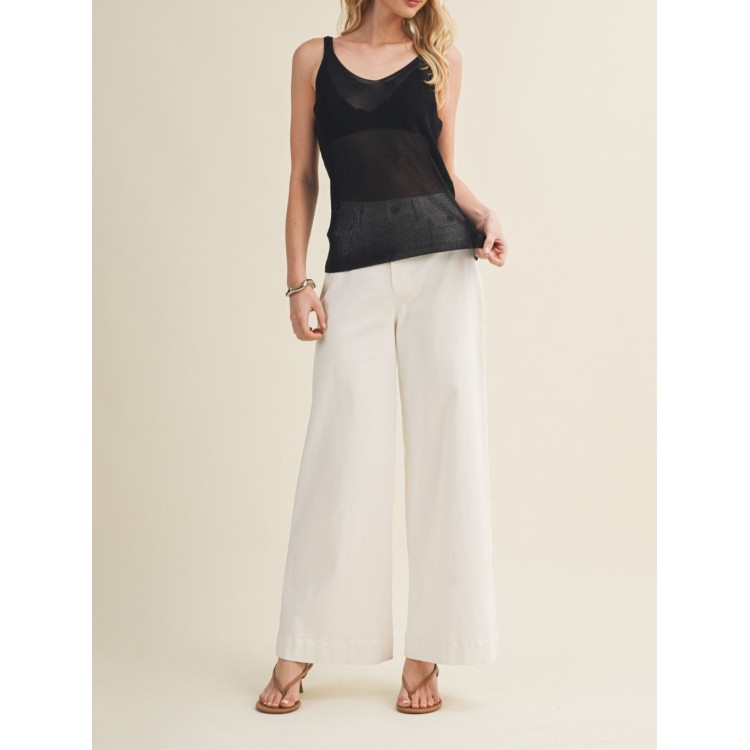 BLUSA DE PUNTO SOLIDA NEGRA