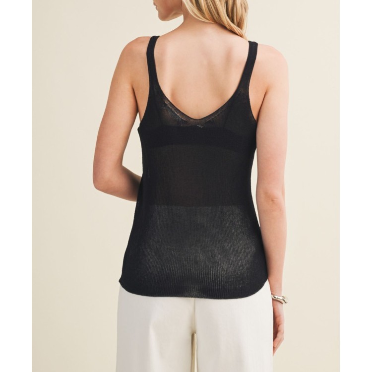 BLUSA DE PUNTO SOLIDA NEGRA