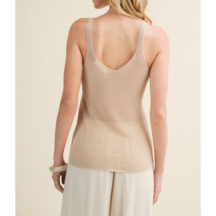 BLUSA DE PUNTO SOLIDA TAUPE