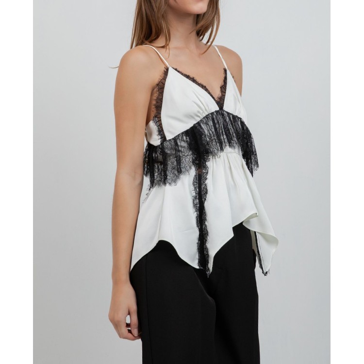 BLUSA BLANCA TIRAS LENCERA