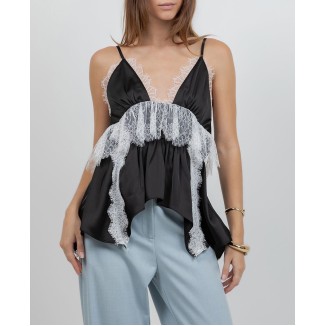 BLUSA NEG TIRAS LENCERA