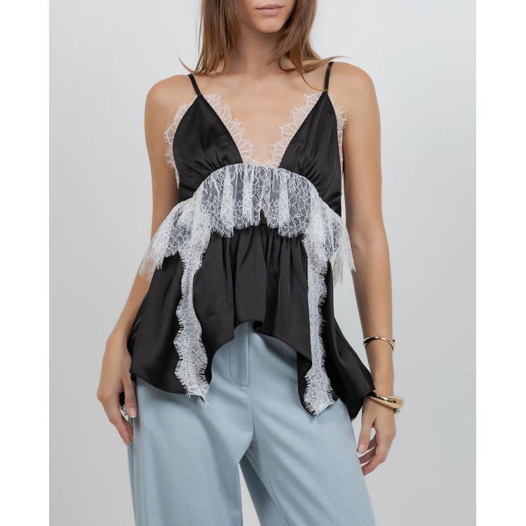 BLUSA NEG TIRAS LENCERA