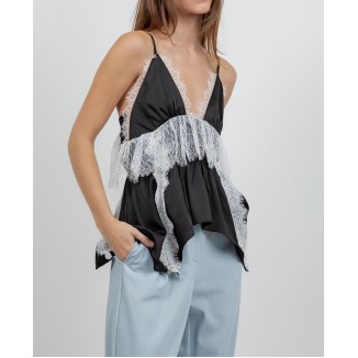 BLUSA NEG TIRAS LENCERA