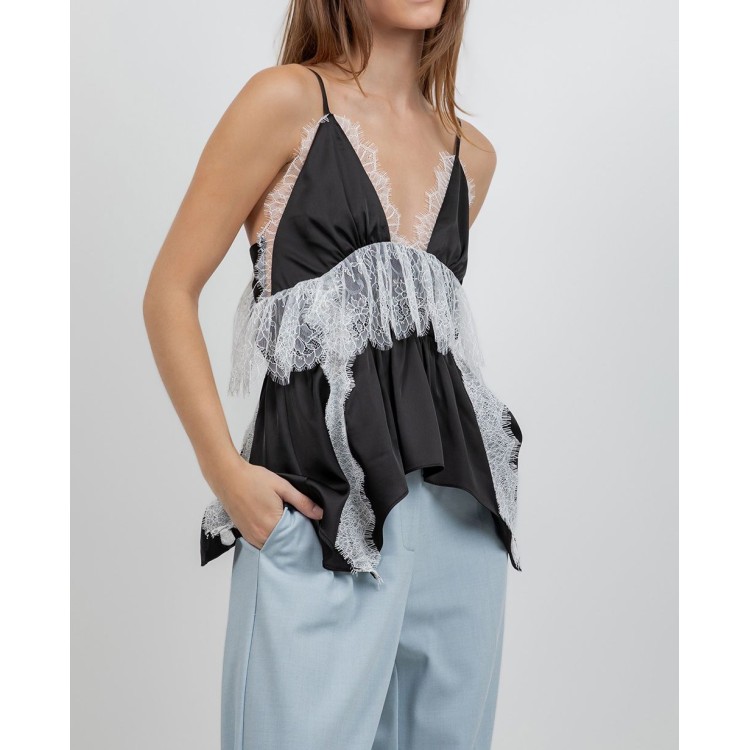 BLUSA NEG TIRAS LENCERA