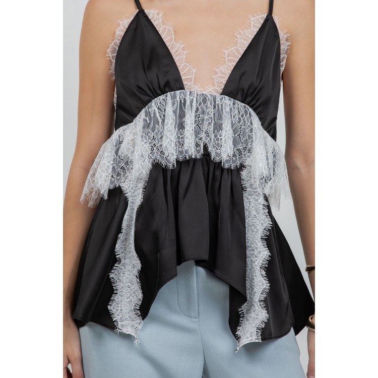 BLUSA NEG TIRAS LENCERA