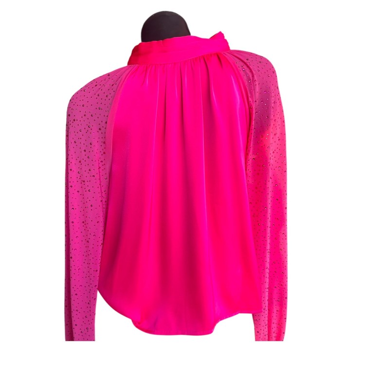 BLUSA MANGA TRANSPARENTE ROSA