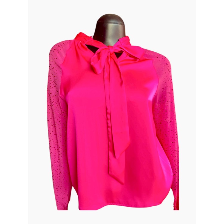 BLUSA MANGA TRANSPARENTE ROSA