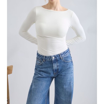 BLUSA BASICA CREMA MANGA LARGA