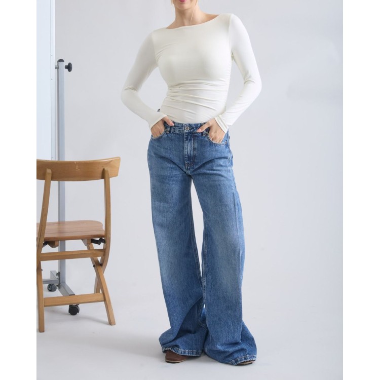 BLUSA BASICA CREMA MANGA LARGA