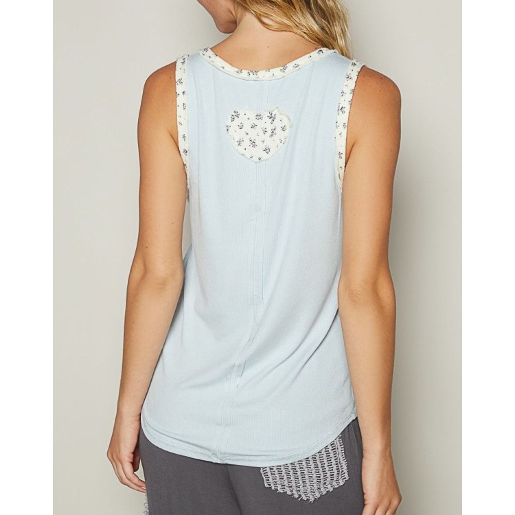 BLUSA MUSCULOSA AMOR Y PAZ AZUL