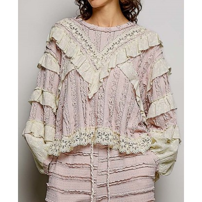 BLUSA TELA SUAVE ROSA