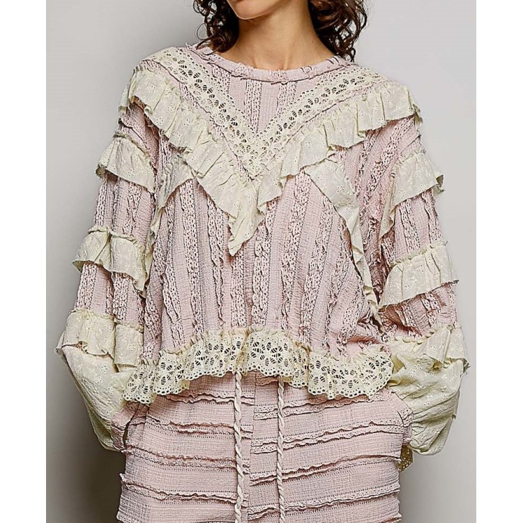 BLUSA TELA SUAVE ROSA