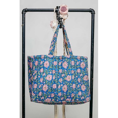 BOLSA FLORES AZUL