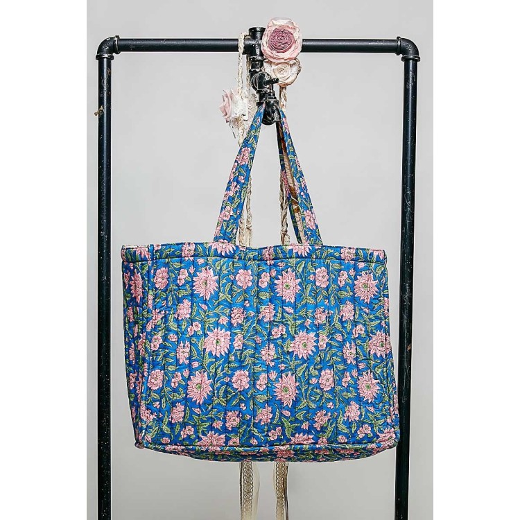 BOLSA FLORES AZUL