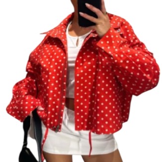 BOMBER ROJA POLKA DOTS